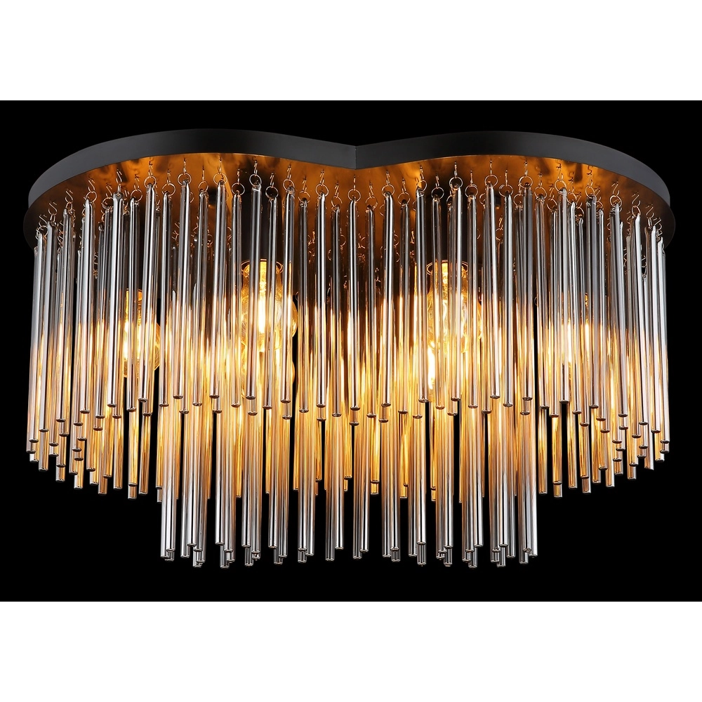 Deckenlampe Gorley Schwarz mit Glasstangen Globo 9007371528622