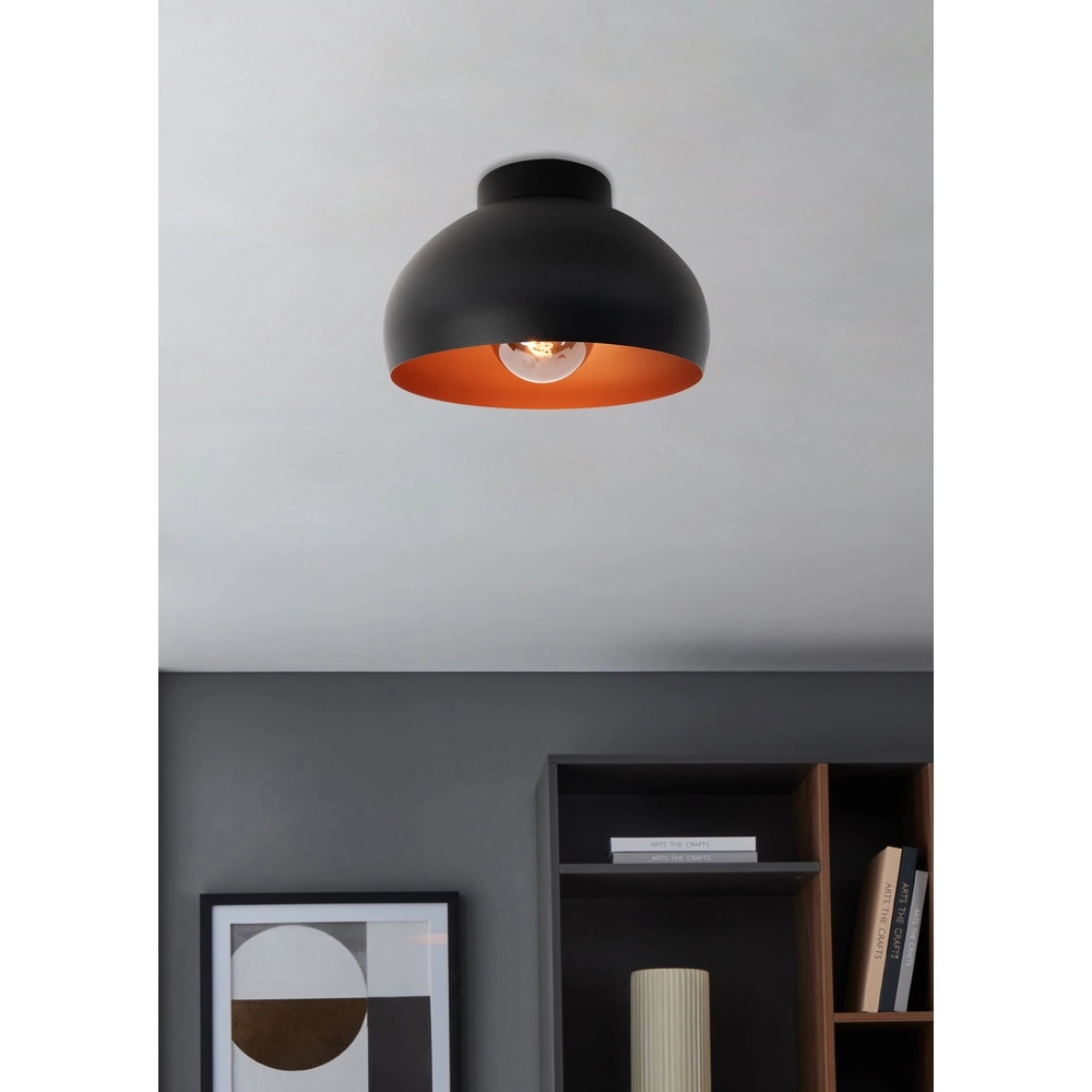 Schwarz mit kupferfarbener Deckenlampe Mogano 2 Ø 17,5 cm Eglo 9008606244607