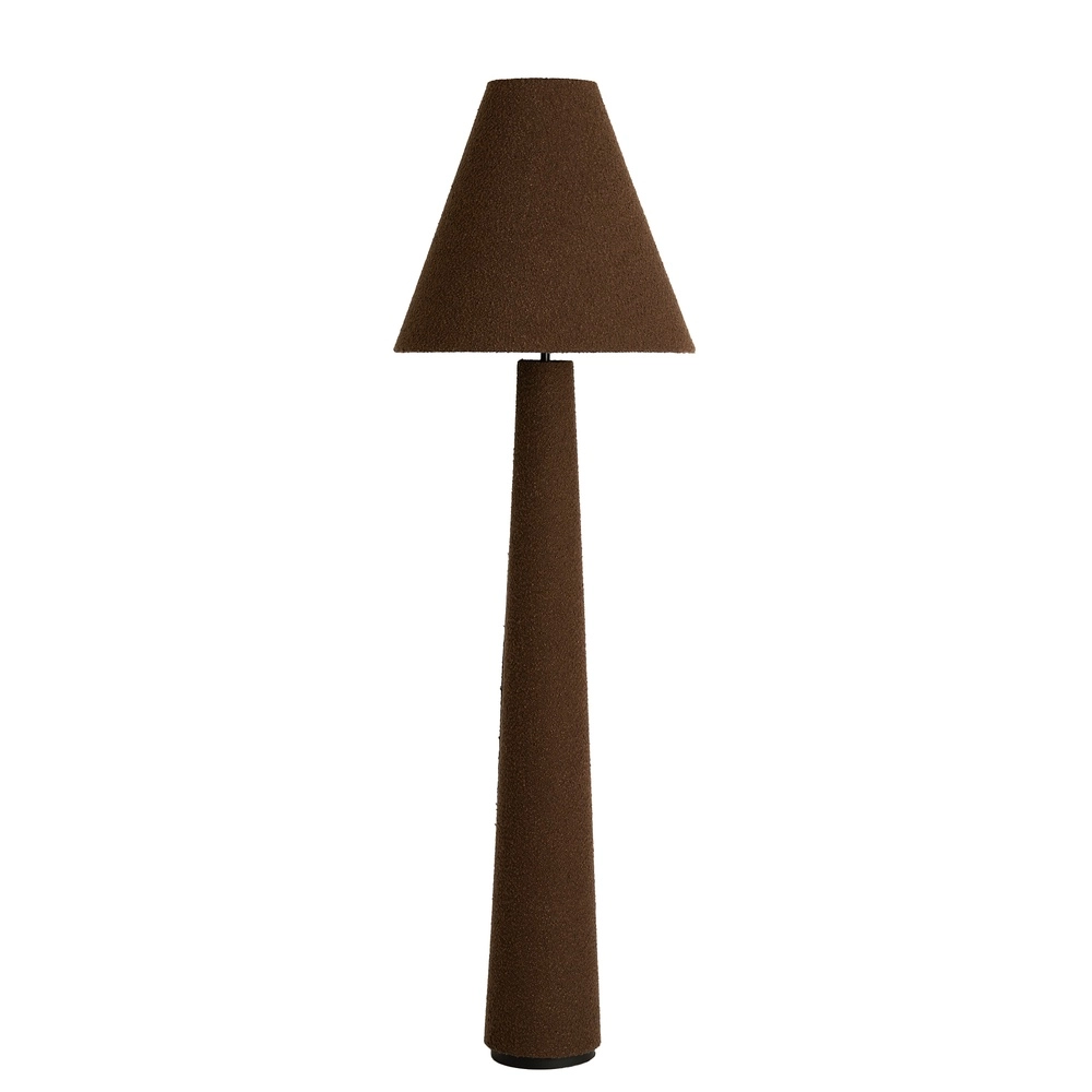 Stehlampe Devia Ø 50cm – bouclé – braun
