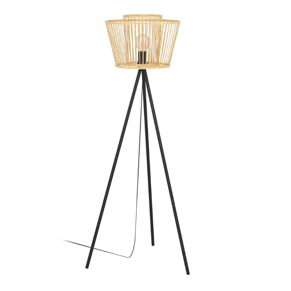 Stehlampe aus Holz Hykeham 129,5 cm hoch