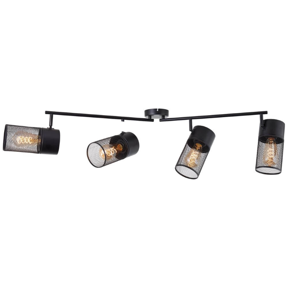 Schwarze Deckenlampe Kamolo 4x E27 Brilliant 4004353409431