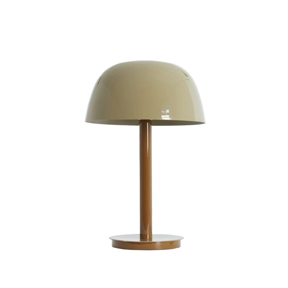 Schreibtischlampe Marivet Glanzsand und Braun – Ø 30 cm