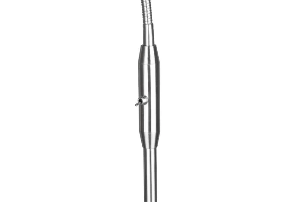 Stehlampe Tommy 130 cm Edelstahl mit Weiß Trio 4017807502930