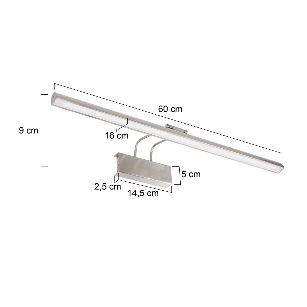 Wandleuchte Litho LED 60 cm Metallgrau Steinhauer 8712746129373