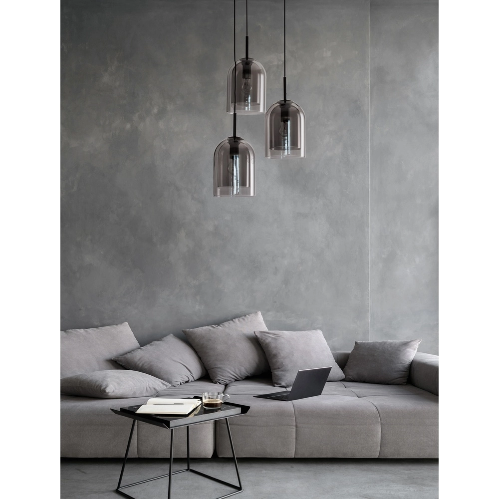 Pendelleuchte Velor 3-flammig schwarz rund Lyora 5212017431189