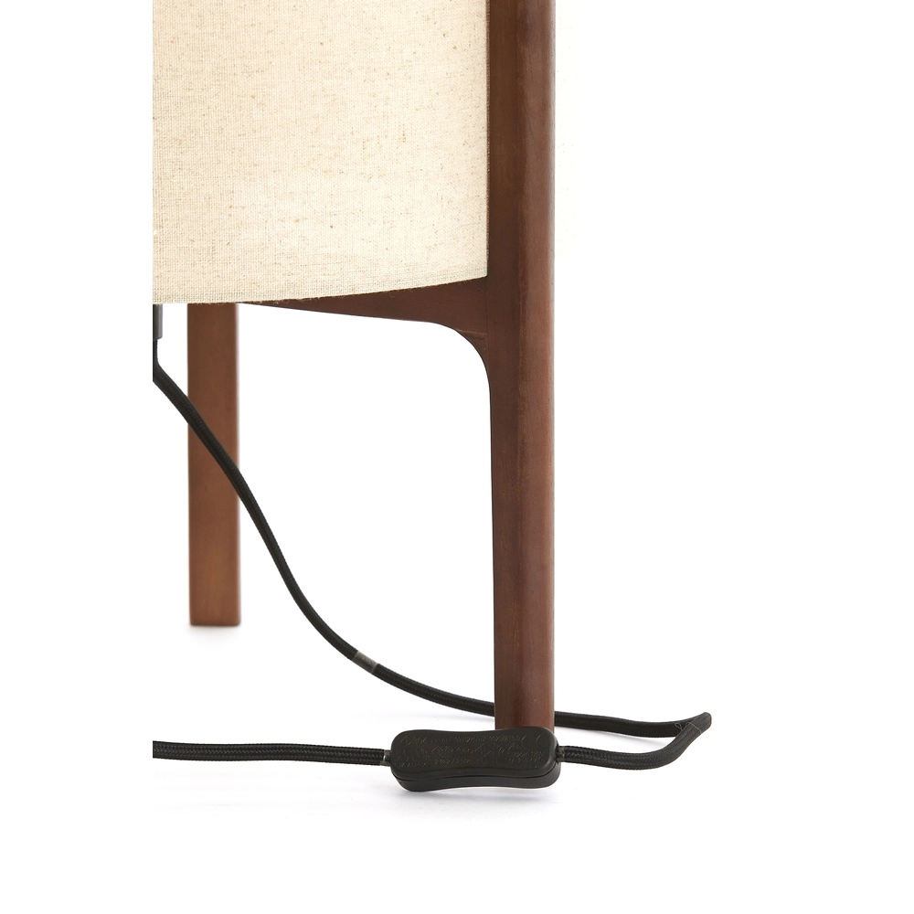 Tischlampe Litto Ø 28cm – Walnuss mit Naturleinen Light & Living 8717807792695