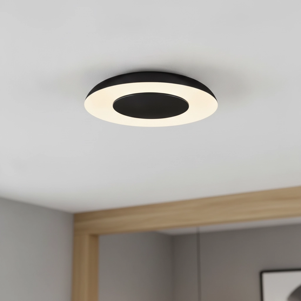 Design-Deckenleuchte Epos Ø 40cm schwarz mit weiß