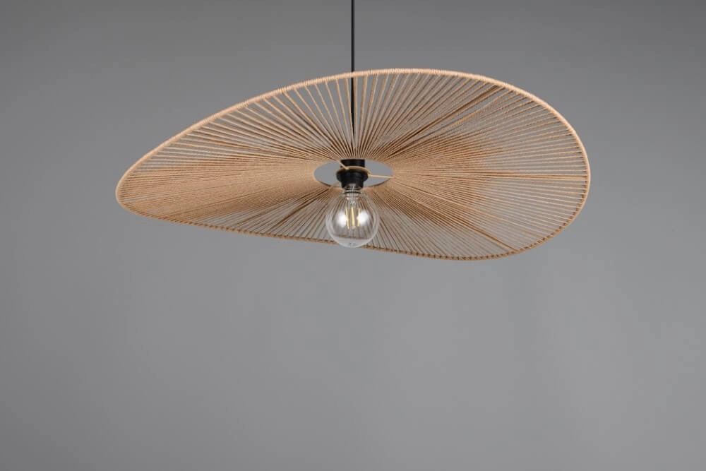 Große japandi Pendelleuchte Laurine Ø 78cm Trio 4017807637632