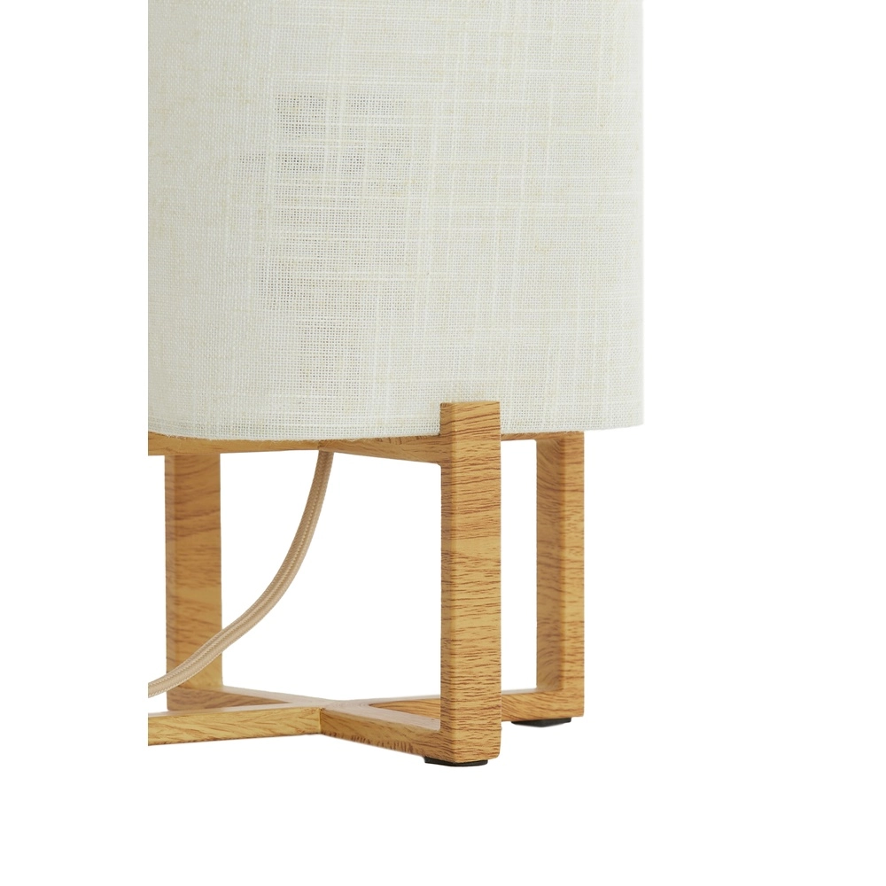 Tischlampe Wyn 39 cm – cremefarbenes Seil mit Holzoptik Light & Living 8717807792541