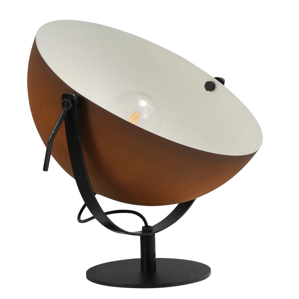 Tischlampe Industria Uplighter 40 cm mit weiß im Inneren