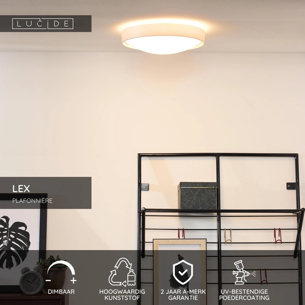 Deckenlicht Lex Ø 33 cm weiß Lucide 5411212082329