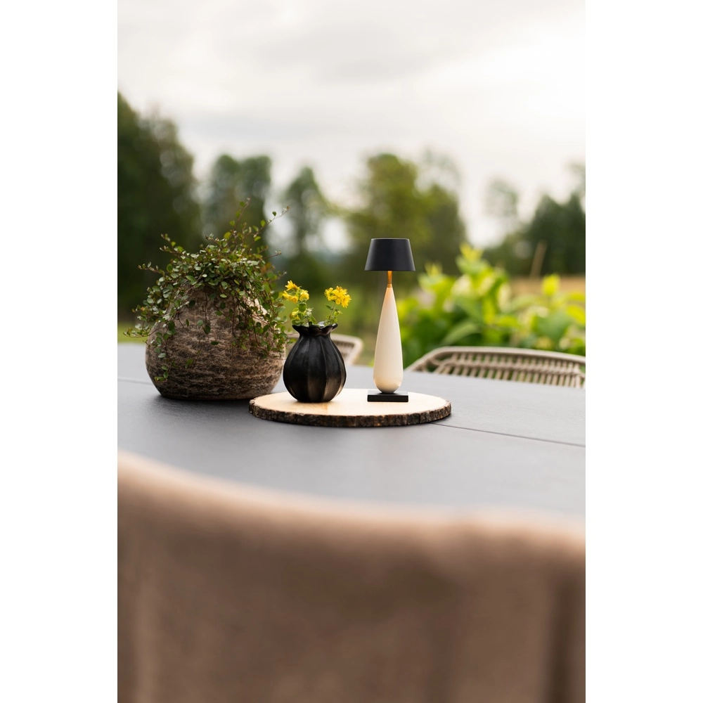 Wiederaufladbare Tischlampe Frejus Schwarz mit Keramik KonstSmide 7318300030348