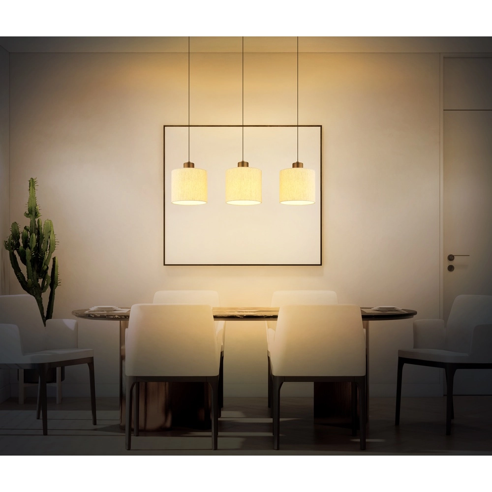 Gunmetal-Pendellampe Thea 3-Licht-Geraden Globo 9007371567034