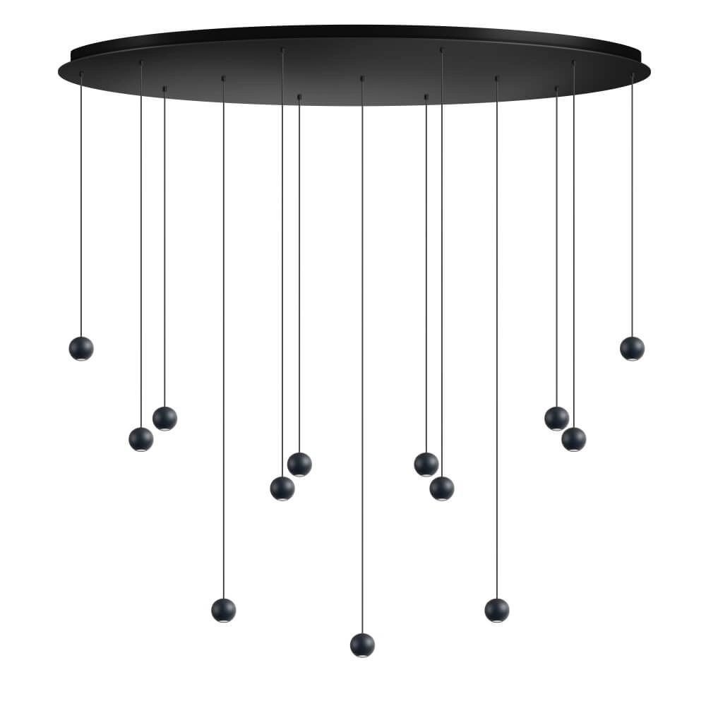Design-Pendelleuchte Grace 13-flammig schwarz
