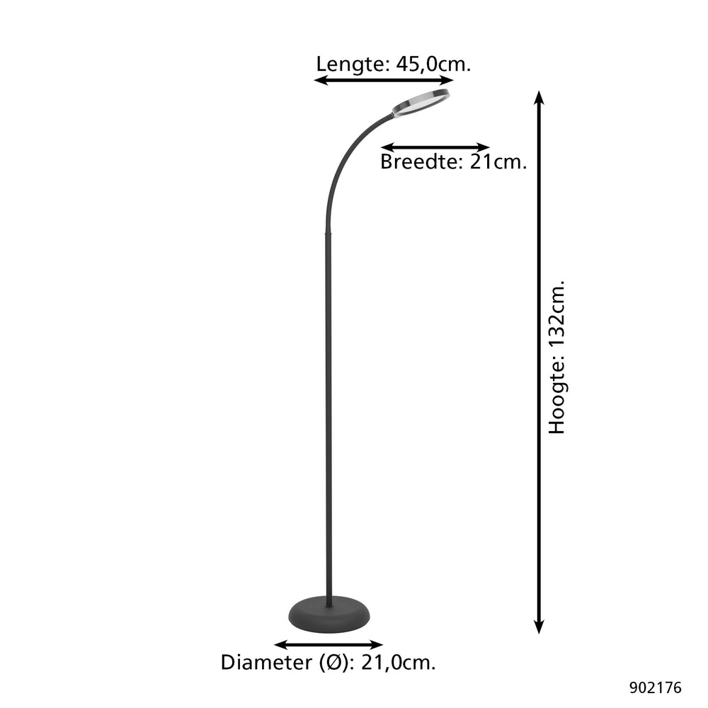 Stehlampe Lauro schwarz Eglo 9008606357529