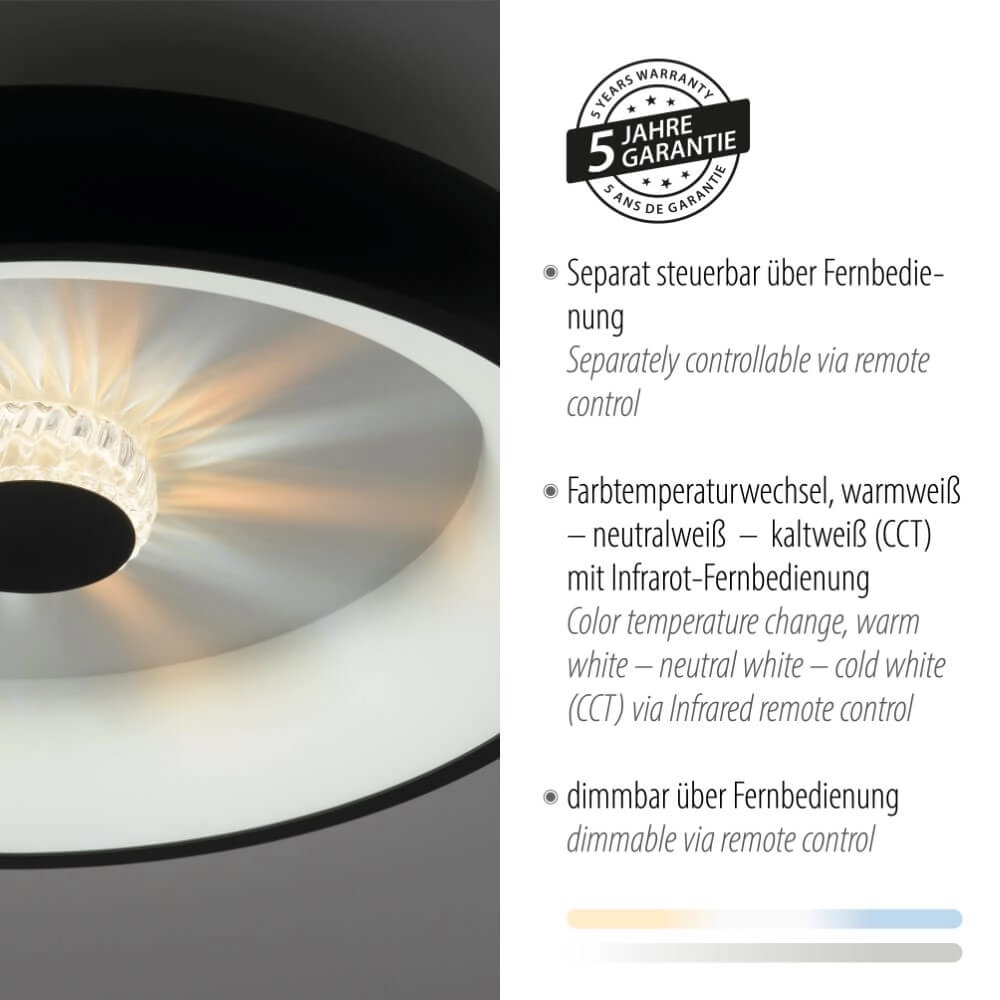 Runde Deckenleuchte Vertigo schwarz Ø 46,5cm Just Light 4043689994723