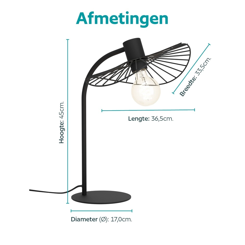 Design-Tischlampe Arroturas Schwarz
