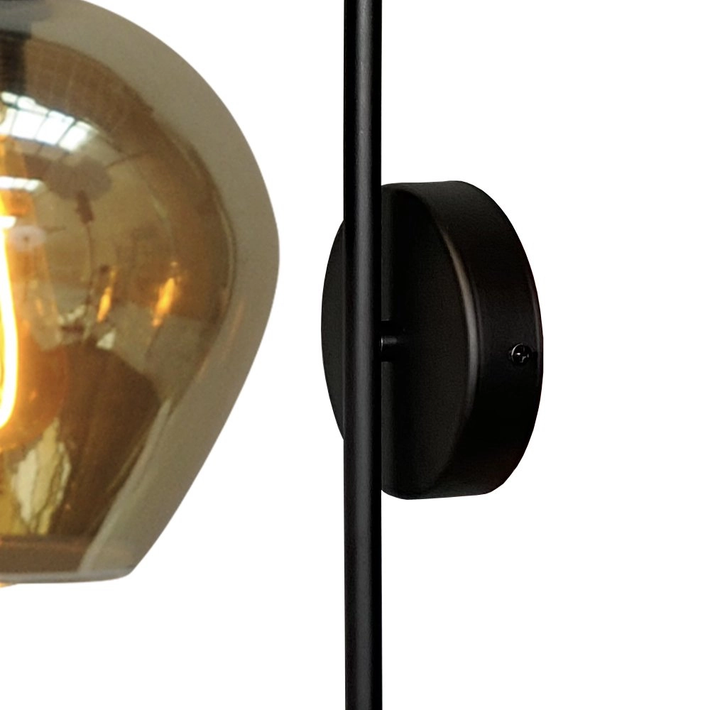 Schwarze Wandlampe Bounty mit Glas Masterlight 8718121251066