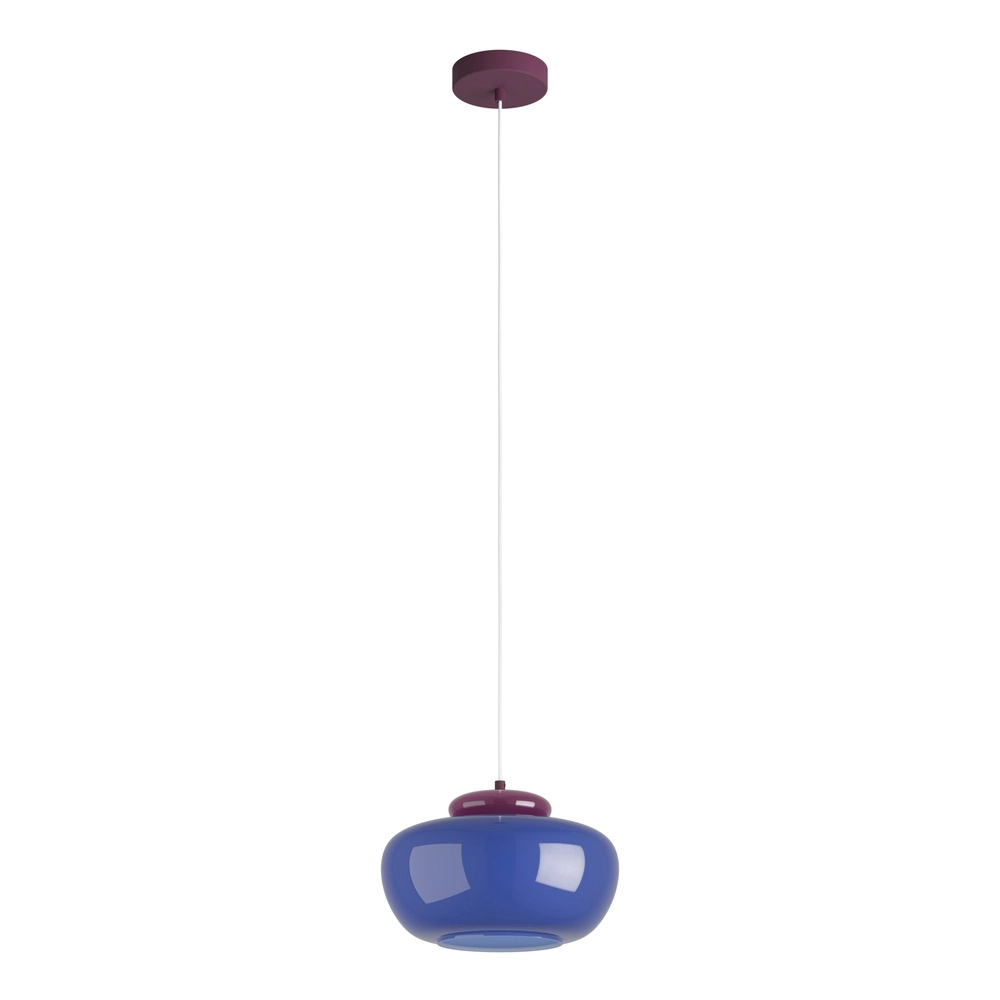 Design-Pendellampe Berardelli Blau mit lila Ø 30 cm