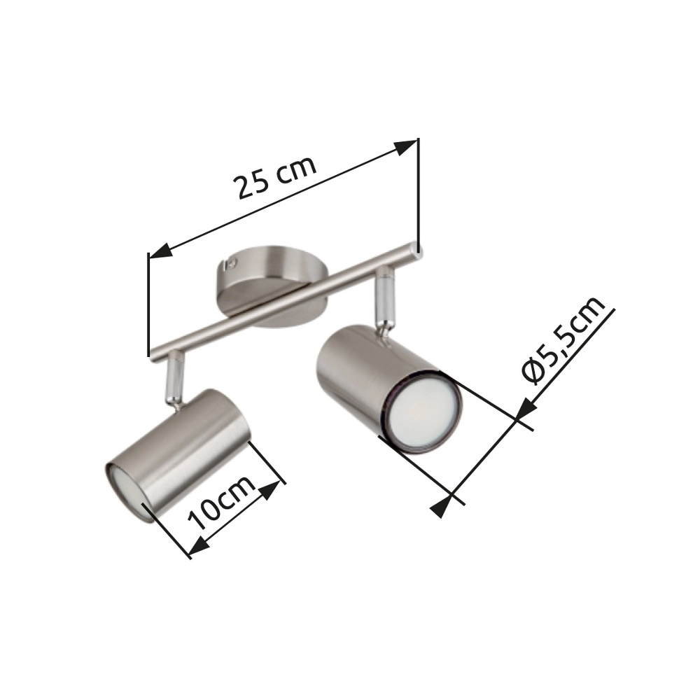 2-Licht Deckenlampe Allvi Nickel Globo 9007371457762