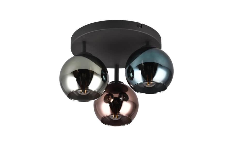 Designer-Deckenleuchte Sheldon schwarz mit Rauchglas