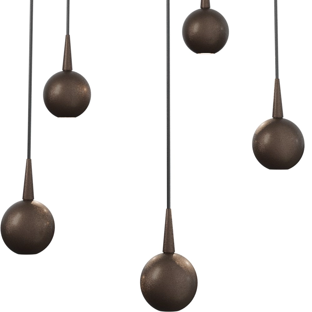 5-Licht Pendellampe Talana kakaobraun Ø 35 cm DTW Masterlight 8718121350103