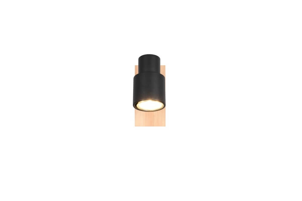 Design-Wandleuchte Pierre schwarz mit Holz Trio 4017807638158