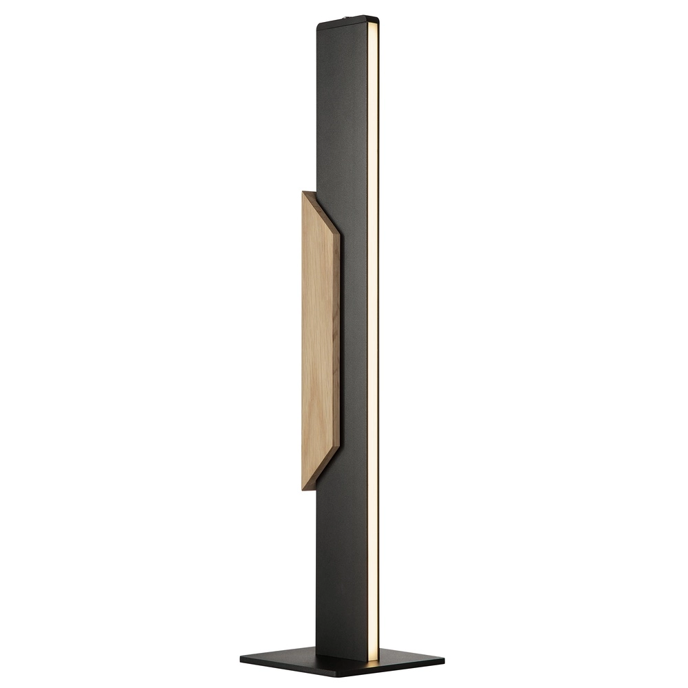 Design-Tischlampe Arcus Schwarz mit Holz