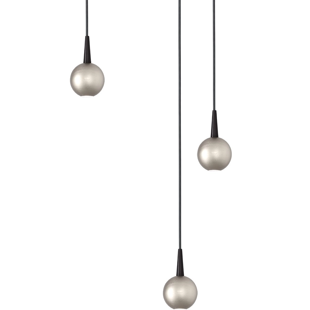 3-Licht Pendellampe Talana schwarz mit Nickel Ø 17 cm DTW Masterlight 8718121352244