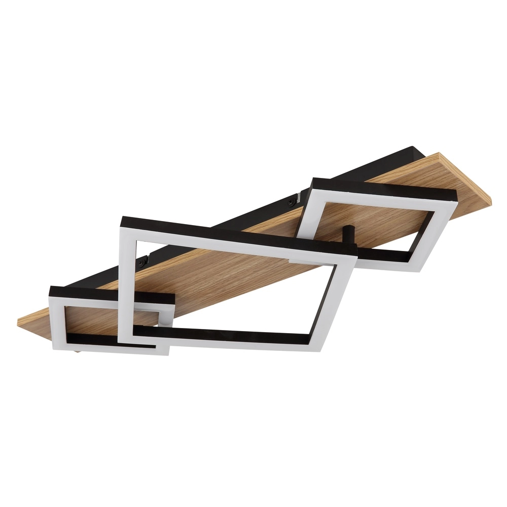 Deckenlampe Beatrix I 3 schwarze Quadrate mit Holz Globo 9007371468393