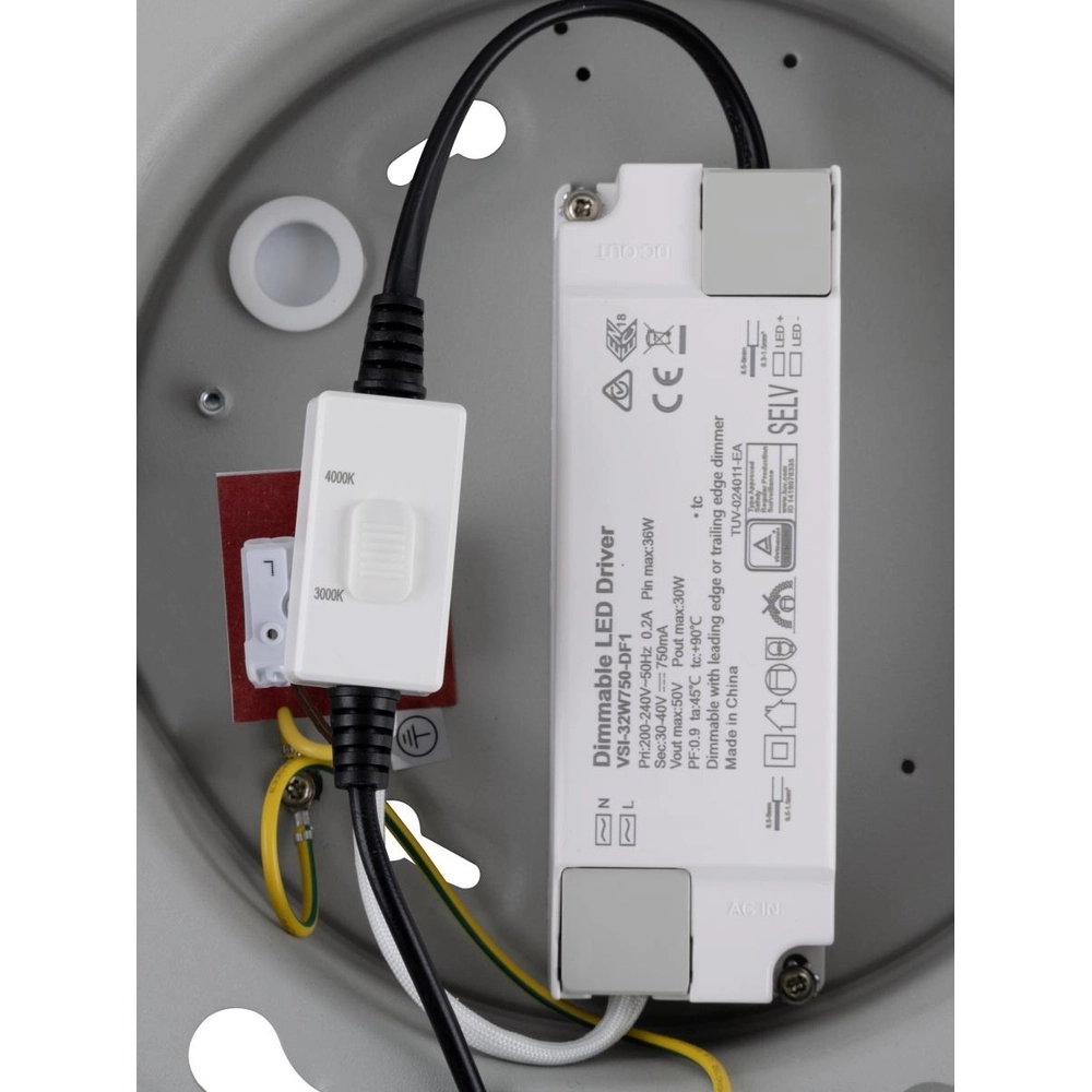 Deckenleuchte Panel Ø 60cm grau - 3000K/4000K SLV 4024163316019