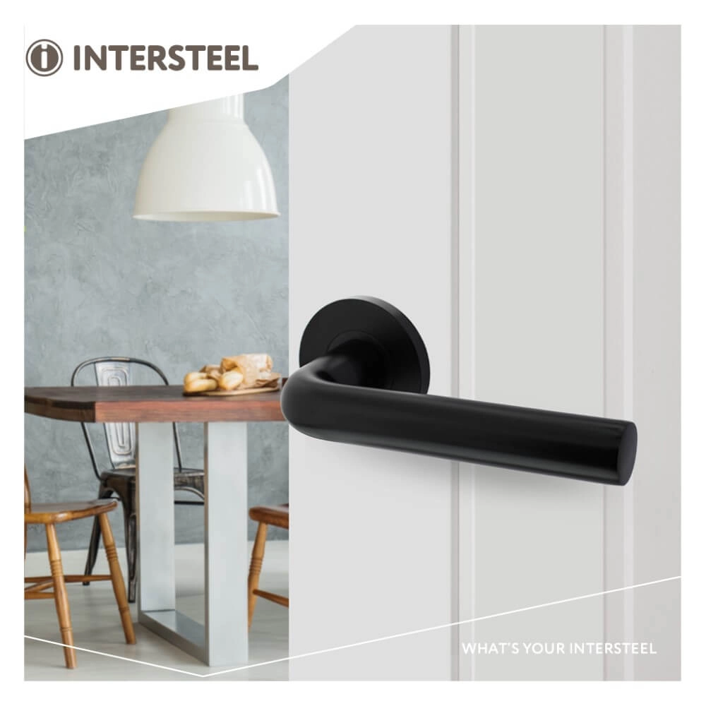 Moderner Türgriff Recht Aluminium Schwarz Intersteel 8714186492185