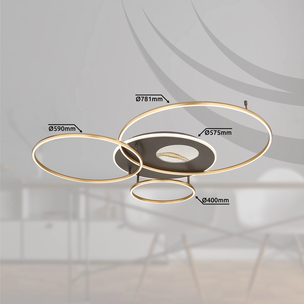 Moderne Deckenlampe Invertina Gold 126 cm Globo 9007371453016