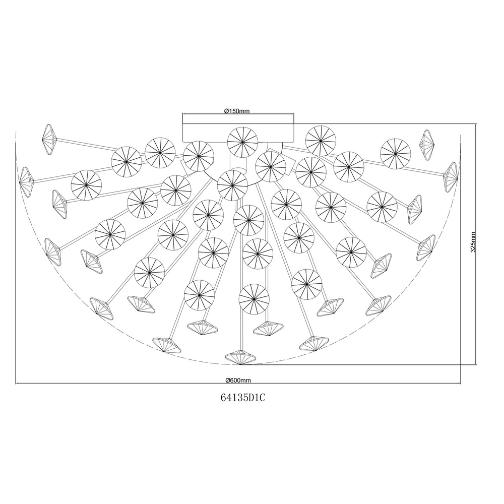 Deckenlampe Katrina Chrom Ø 60cm Globo 9007371484331