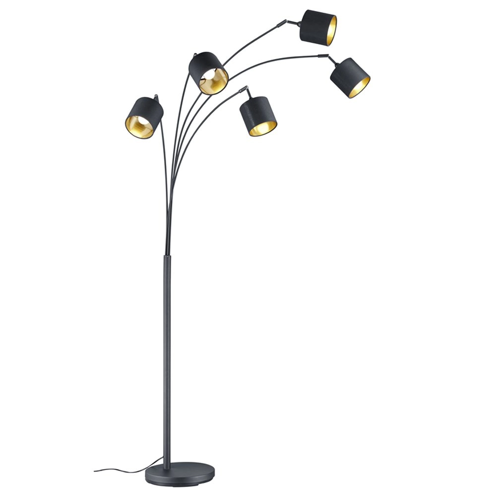 Lamp Tommy 5 Lichtschwarz mit gold
