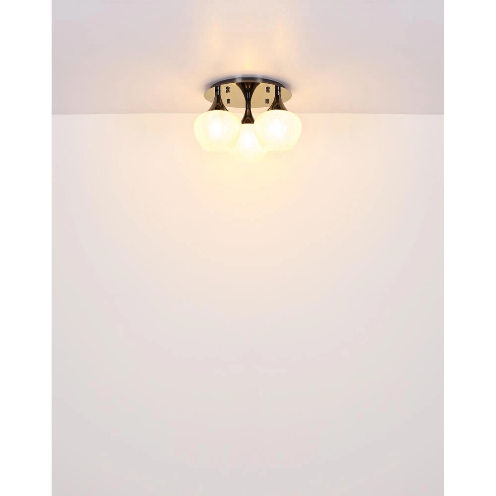 Anthrazit Deckenleuchte Maxy mit weißem Glas 3-flammig Ø 45cm Globo 9007371447183