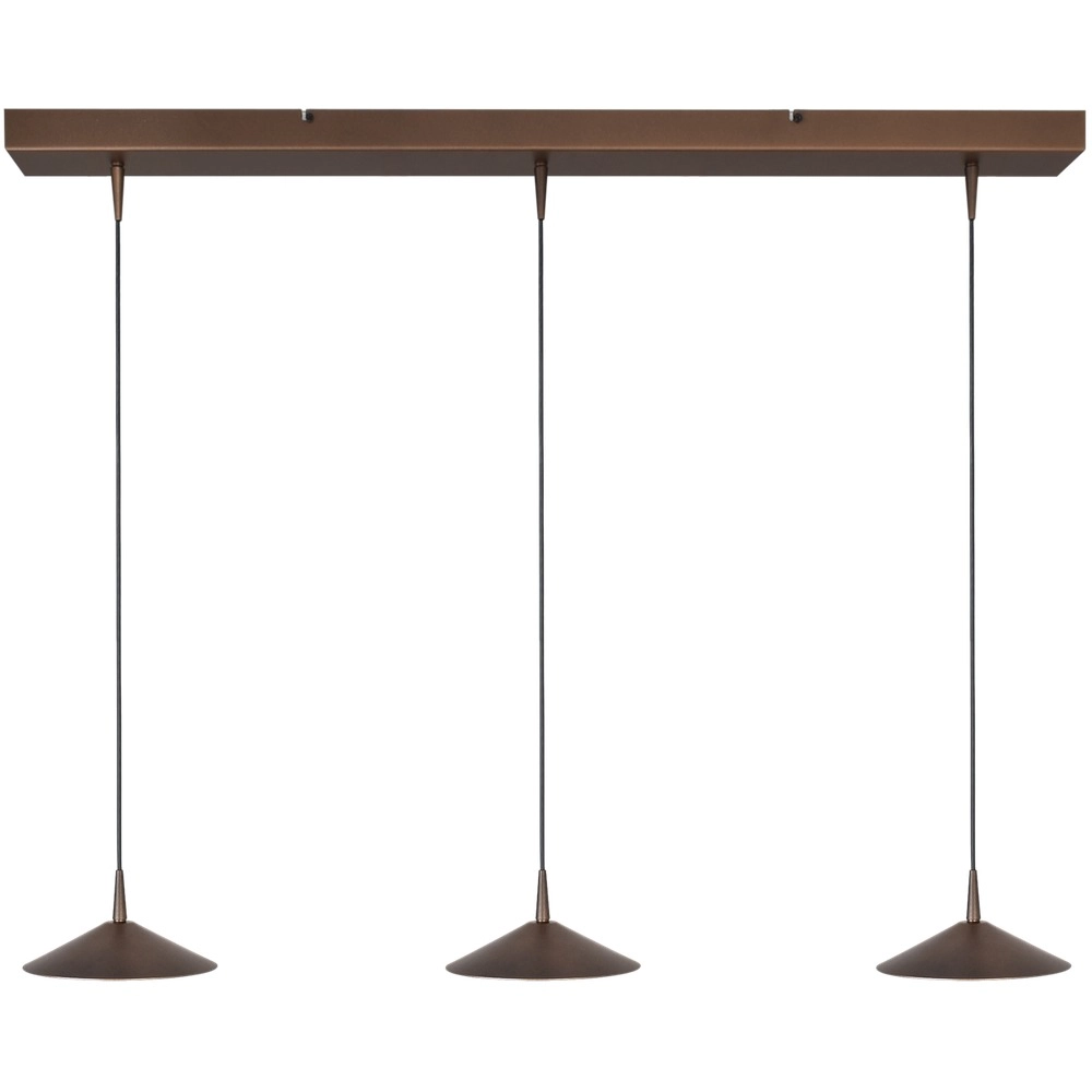 3-Licht Pendellampe Ceppo kakaobraun Ø 18 cm