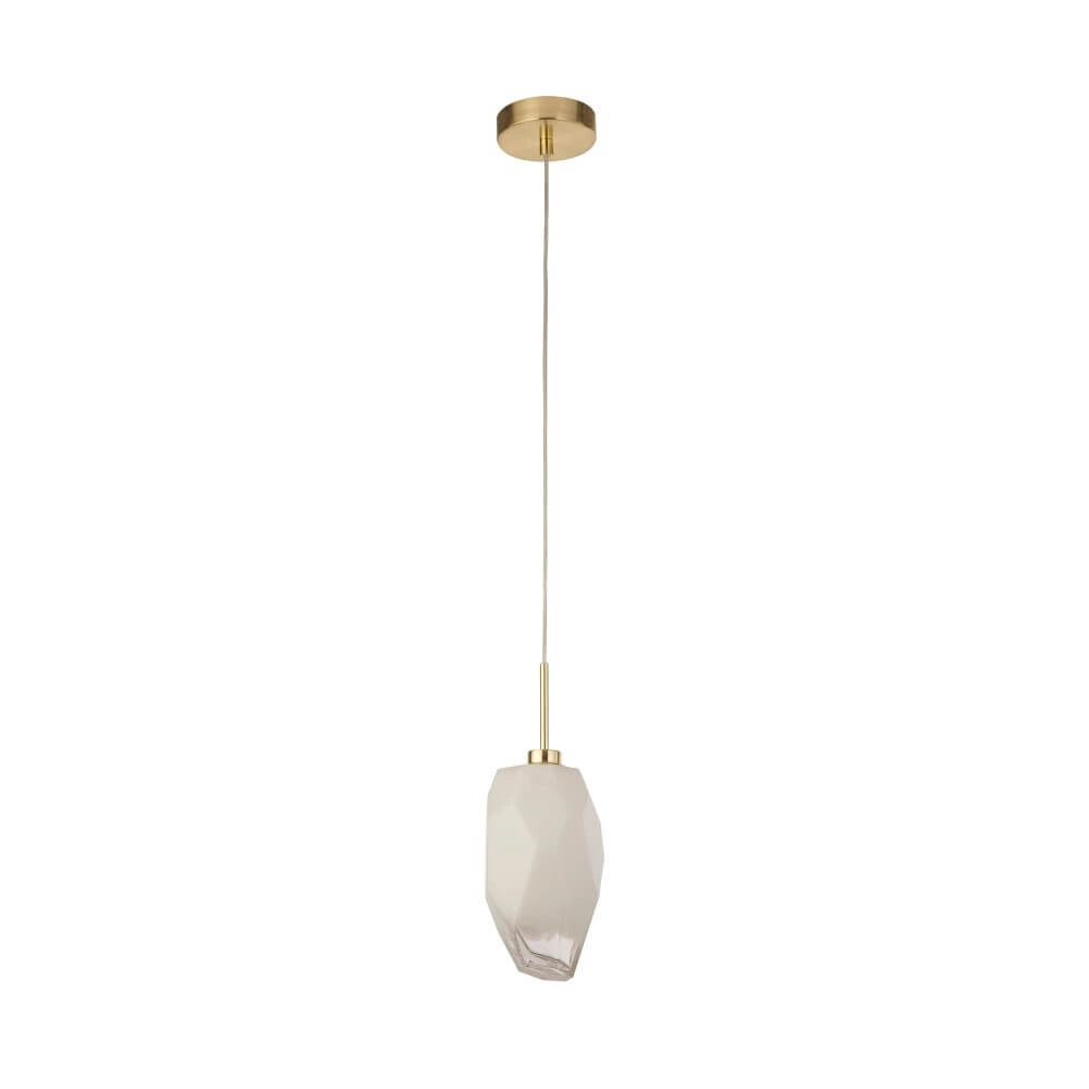 1-flammige Pendelleuchte Rocky mit weißem Glas Searchlight 5053423264264