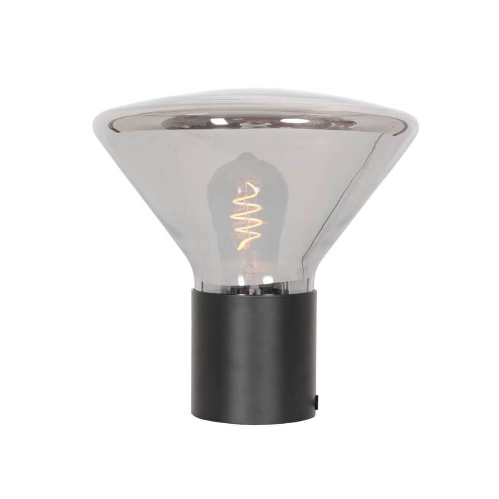 Tischlampe Ambiance schwarz mit Rauchglas
