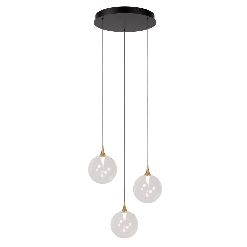 Design-LED-Pendelleuchten Gisela klar – 3x Ø 16 cm Premium by Lucide 5411212134783