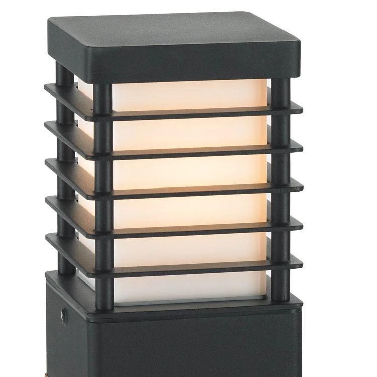 Terrasse Lampe Selham 49 cm schwarz mit Holzbraun Franssen 7042891400661