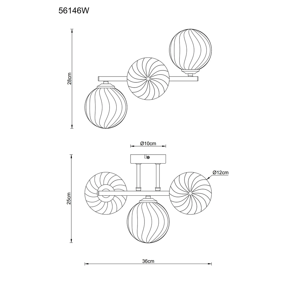 Schwarze Wandlampe Conor mit Bernsteinglas Globo 9007371515189