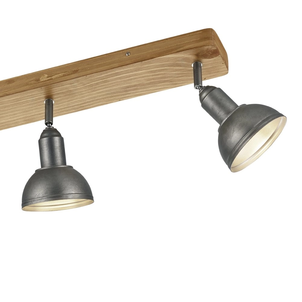 Deckenleuchte aus Holz Delhi 3 Lichtflecken antikes silber Trio 4017807430219