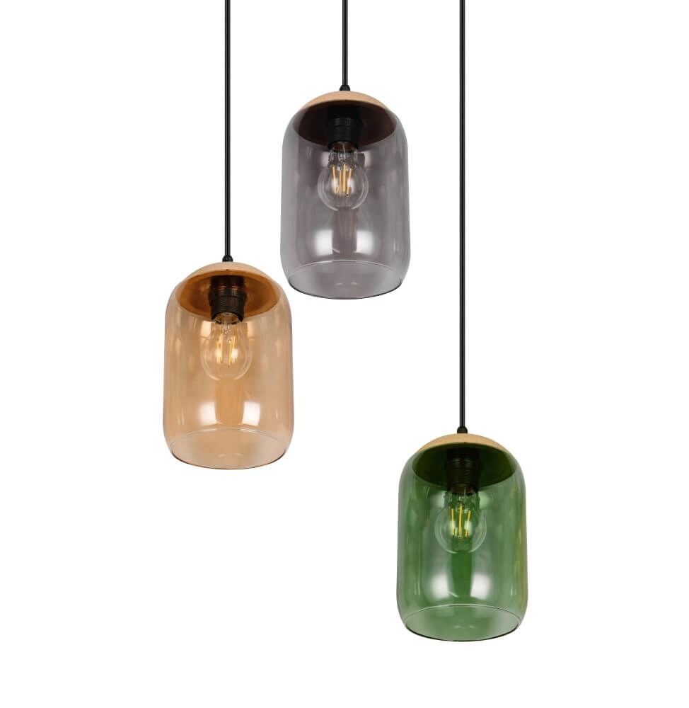 Esstischlampe aus Glas Cork 3-flammig Trio 4017807622980
