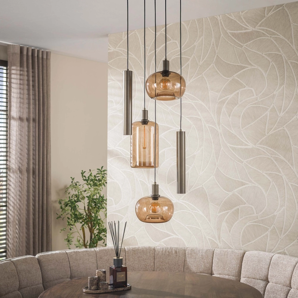 Design-Pendellampe Serene 5-helles Sienabraun Lyora 8716803514805