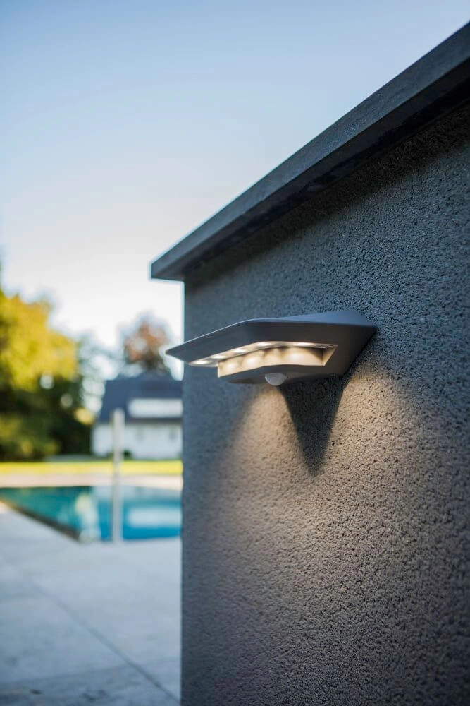 Solar wall lamp Ghost Solar silver gray Lutec 4250294308191