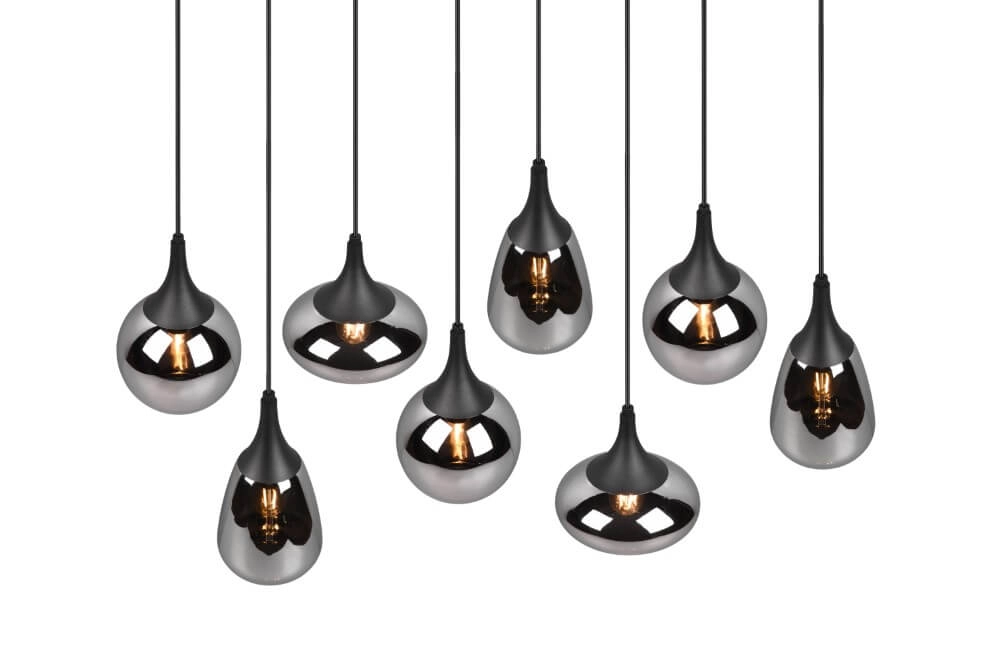 Hängelampe mit 8 Leuchten Lumina mit Rauchglas Trio 4017807542301