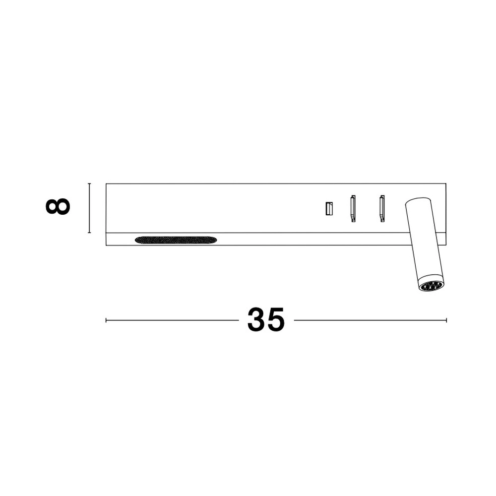 Nachttischlampe Vida Rechts Weiß mit USB Lyora 5212017427878