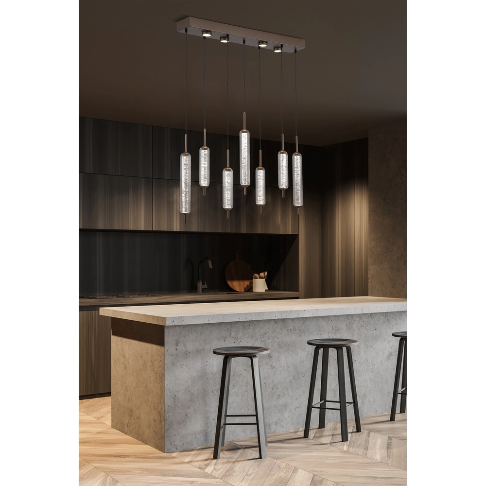Einzigartige Pendelleuchte Cattail 7-flammiges Bubble-Glas Searchlight 5053423301273