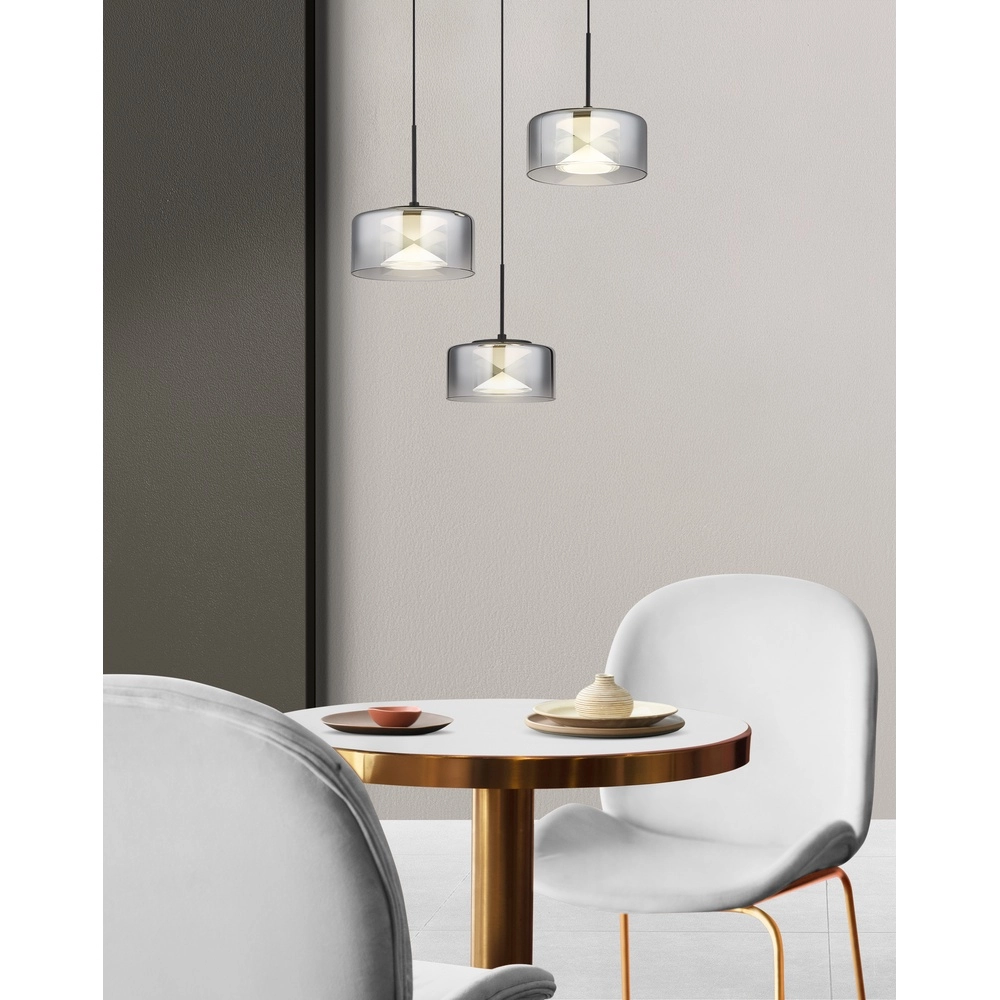 Design-Pendellampe Belinda 3-Licht Schwarz Globo 9007371531318